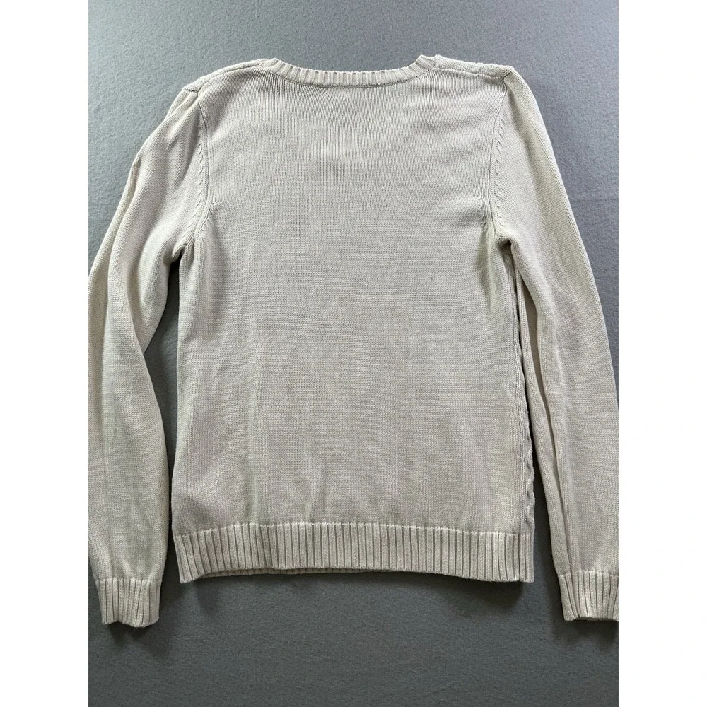 Gap Women's Large‎ Honeycomb Crew Neck Sweater Ivory Frost